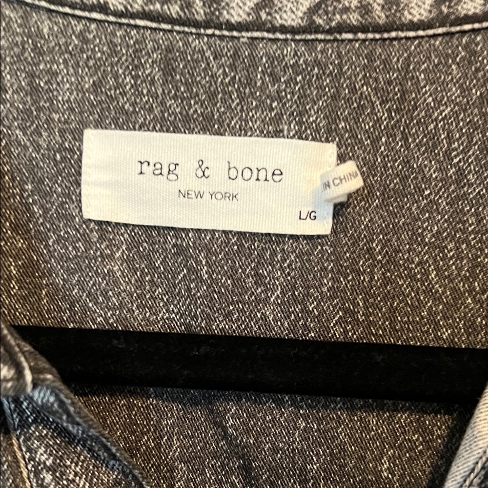 Rag & Bone Charcoal Denim Shirt Dress - Picture 3 of 9